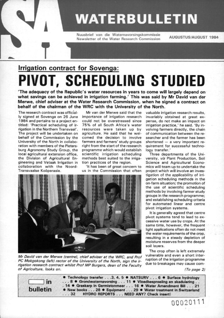 SA Waterbulletin August 1984