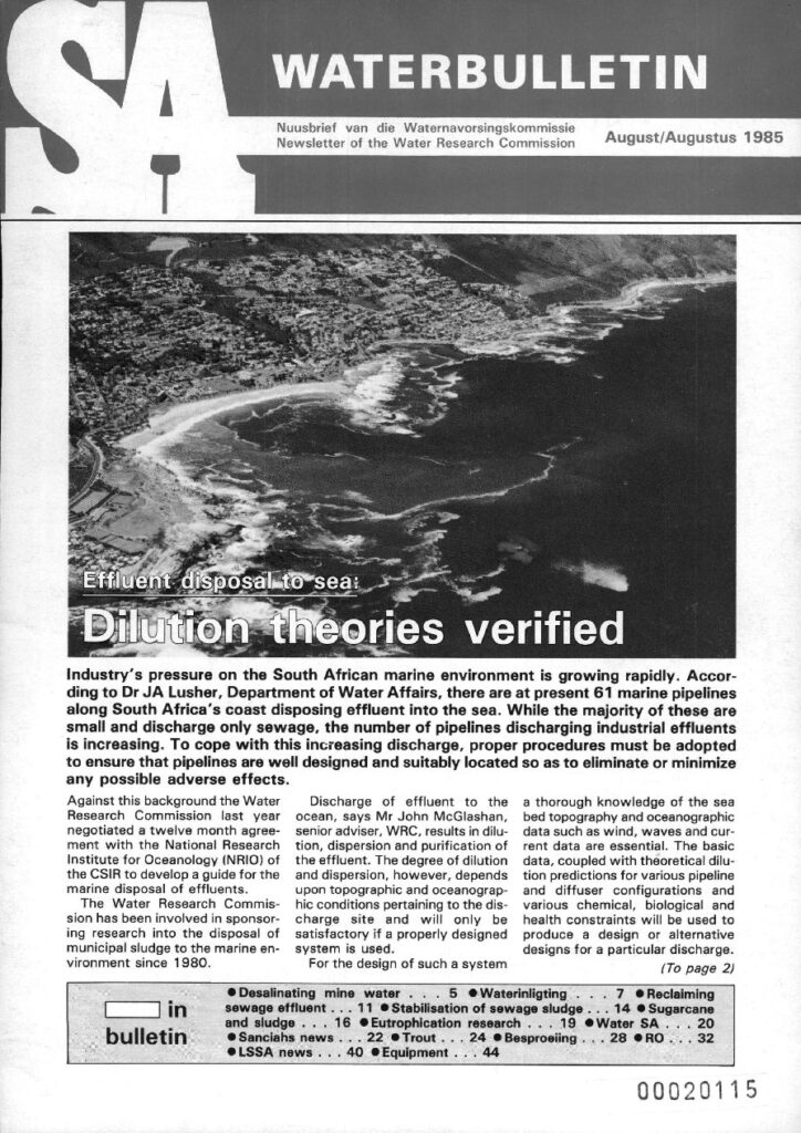 SA Waterbulletin August 1985