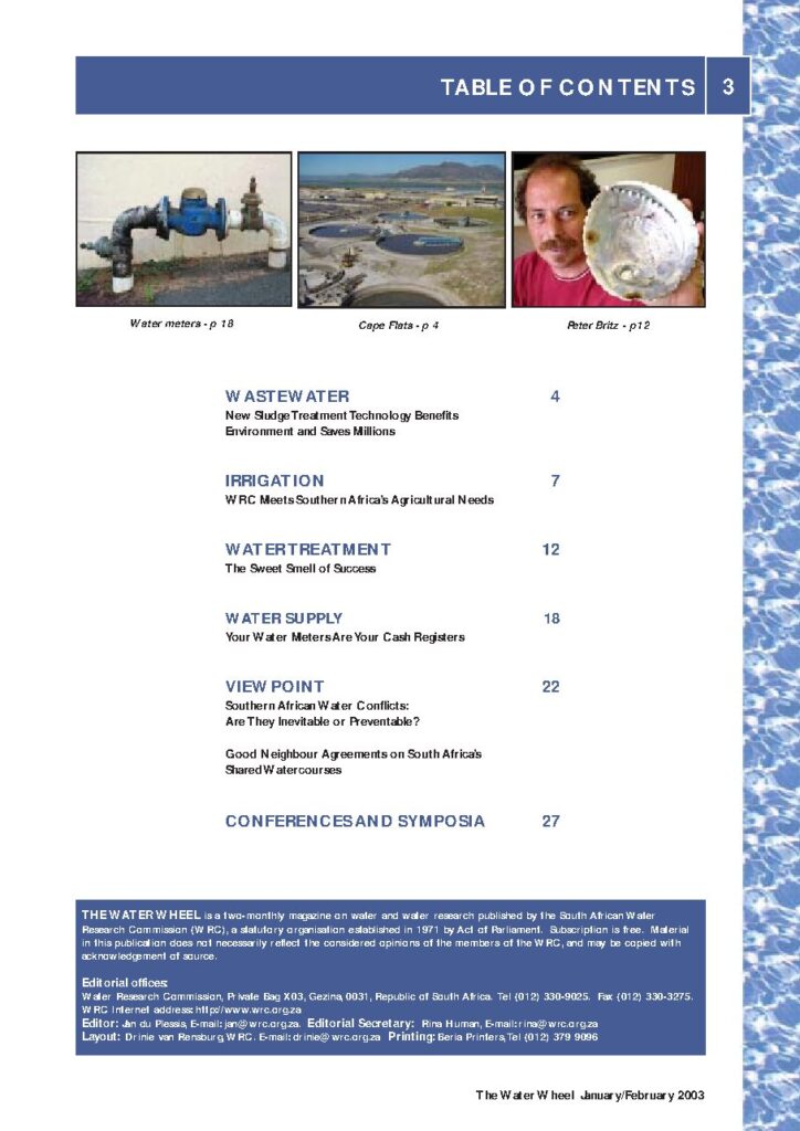 The Water Wheel Volume 2 No 1