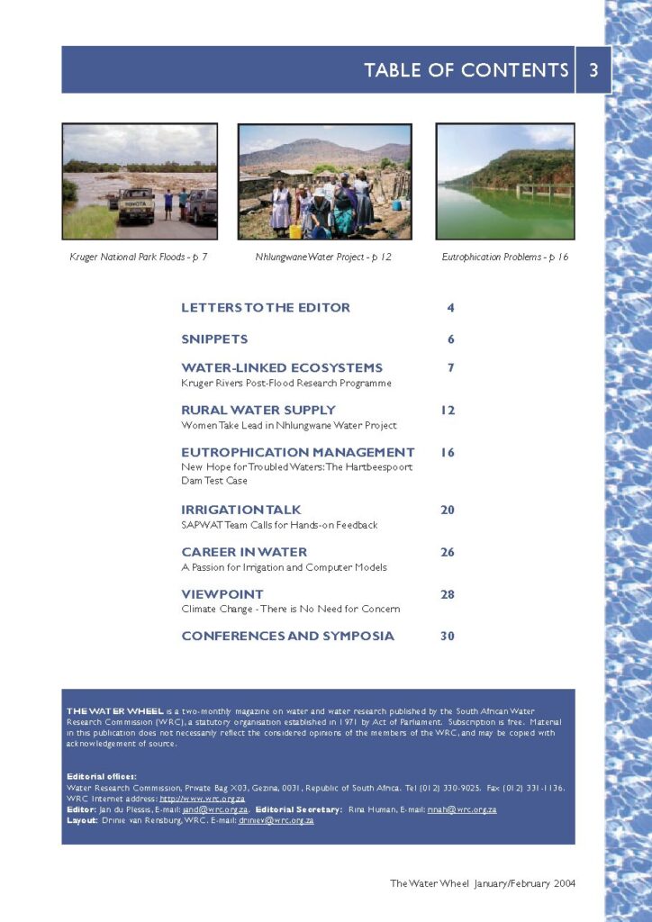The Water Wheel Volume 3 No 1